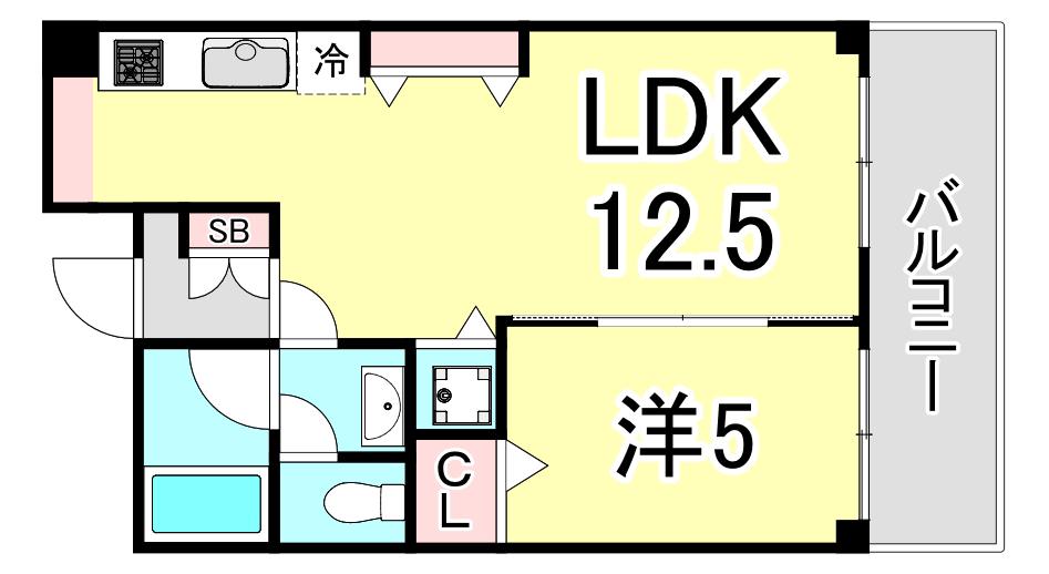 エトールIV(1LDK/3階)の間取り写真