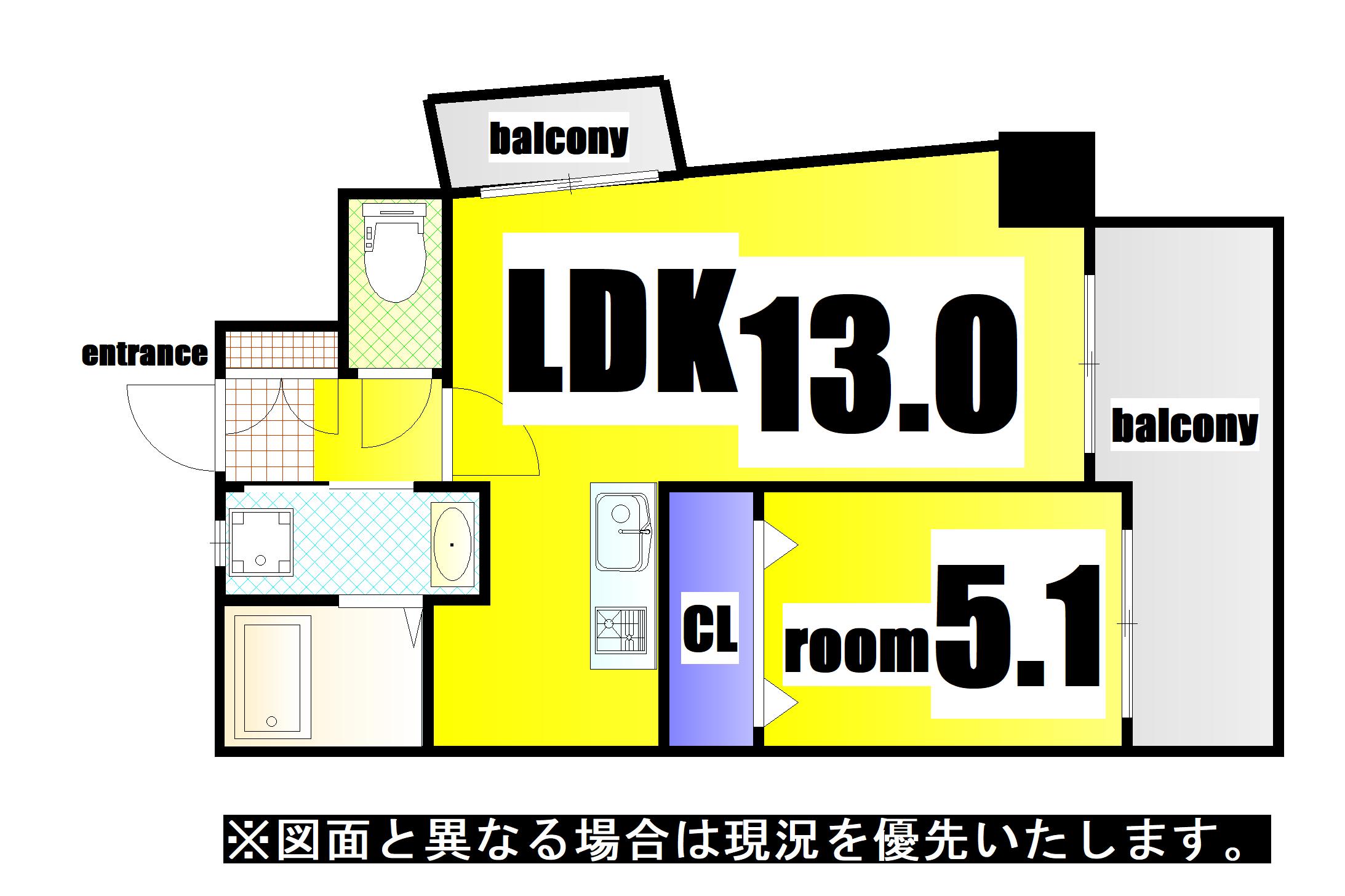 THE SQUARE・SUITE RESIDENCE スクエアスイート(1LDK/5階)の間取り写真