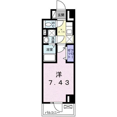 プラーサート 南観音(1K/12階)の間取り写真