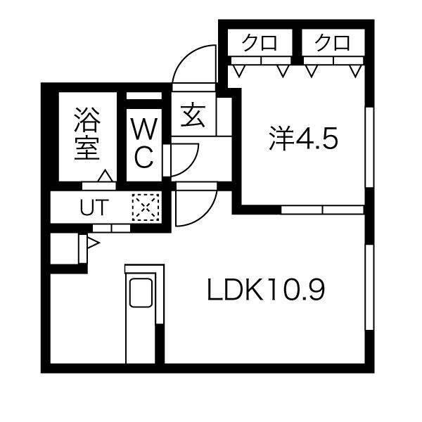 VALLEST222 (1LDK/2階)の間取り写真