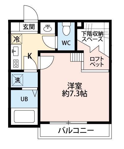 サンセット(1K/2階)の間取り写真