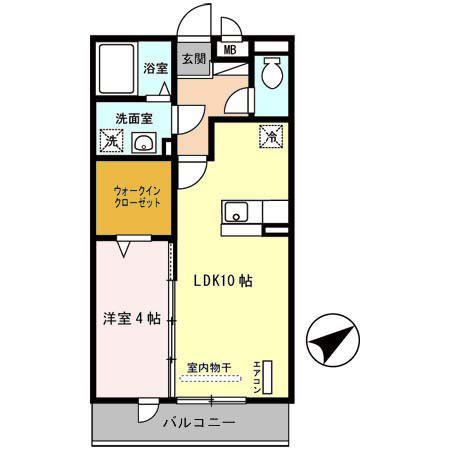アーバンハイツ段上(1LDK/3階)の間取り写真