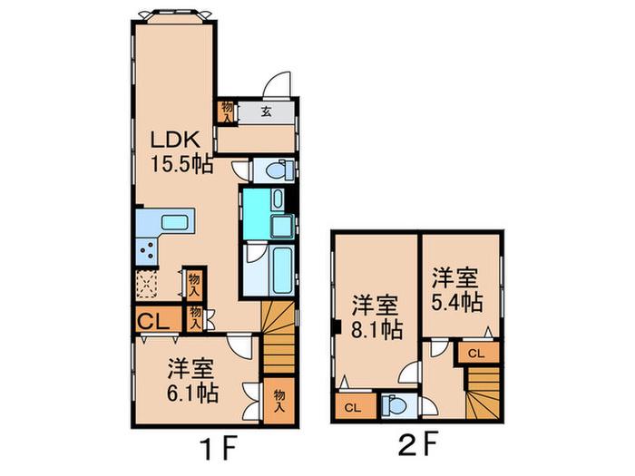 ボニータ下高井戸(3LDK/1階)の間取り写真