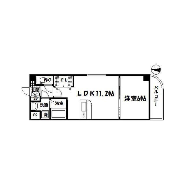 第5アローズ新大阪(1LDK/8階)の間取り写真