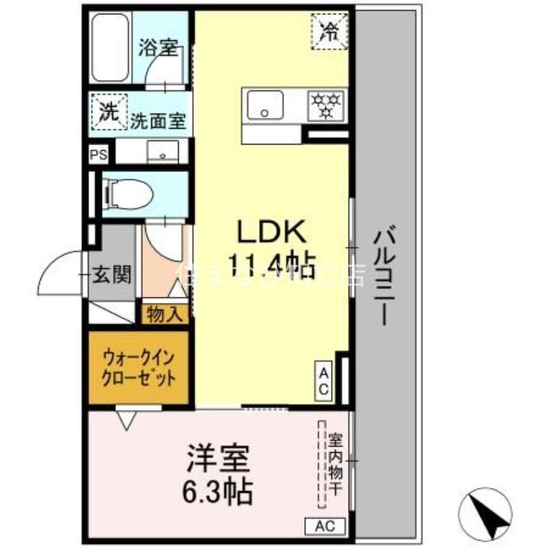 D-AVANCE今本町B(1LDK/3階)の間取り写真