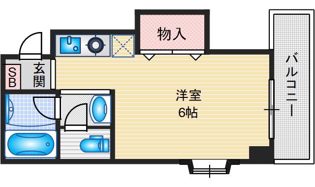 コトブキサンハイツ(ワンルーム/3階)の間取り写真