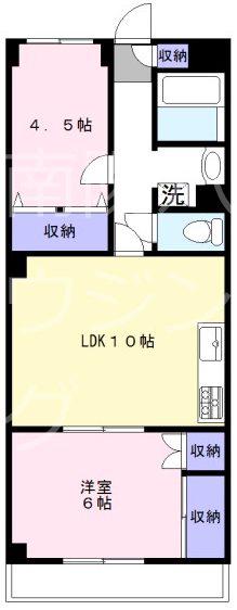 ラ コルベイユ(2DK/2階)の間取り写真