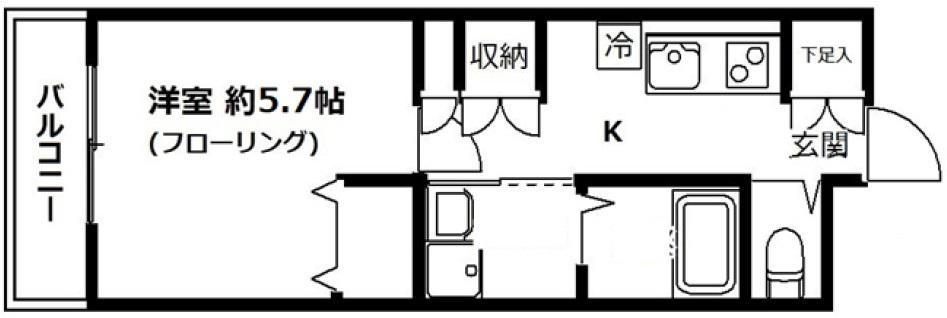 メゾンルミエール(1K/2階)の間取り写真