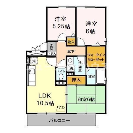 グレイスコート(3LDK/3階)の間取り写真
