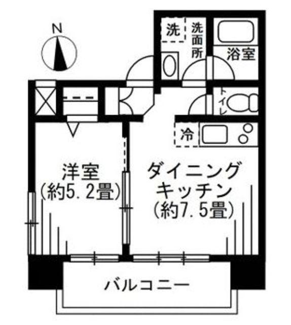 LANAI GRACE SHIBAKOEN(1DK/7階)の間取り写真