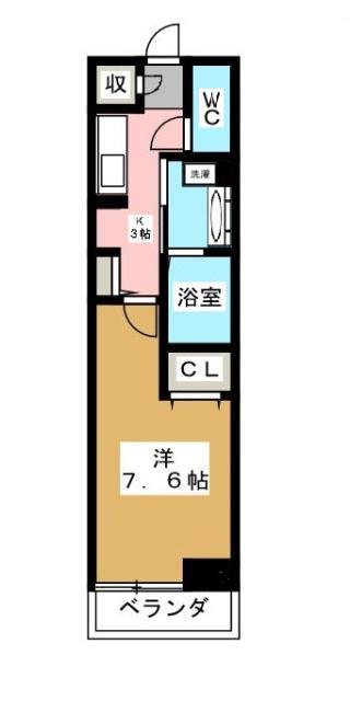 グレーヌメゾン(1K/3階)の間取り写真