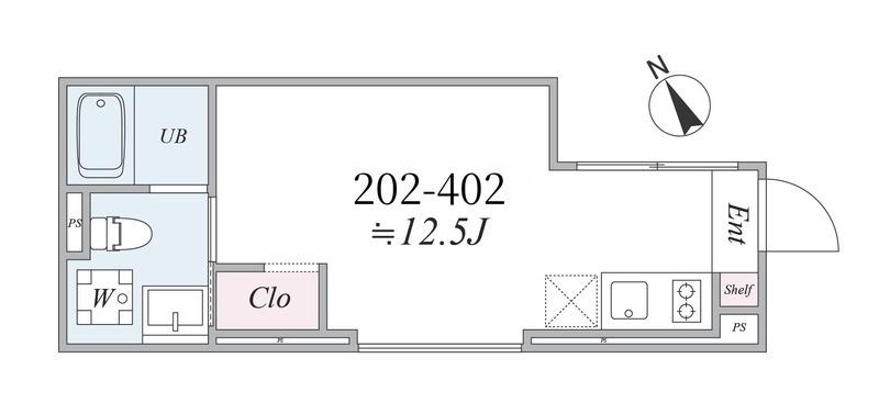 THE TRIAS 121(1K/2階)の間取り写真
