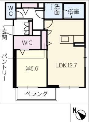シャーメゾン中条町(1LDK/3階)の間取り写真