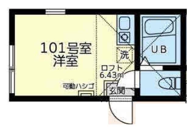 ユナイト新横浜ベルブリック(ワンルーム/1階)の間取り写真