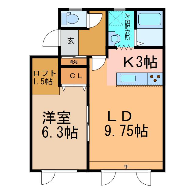 コーポオムII(1LDK/2階)の間取り写真