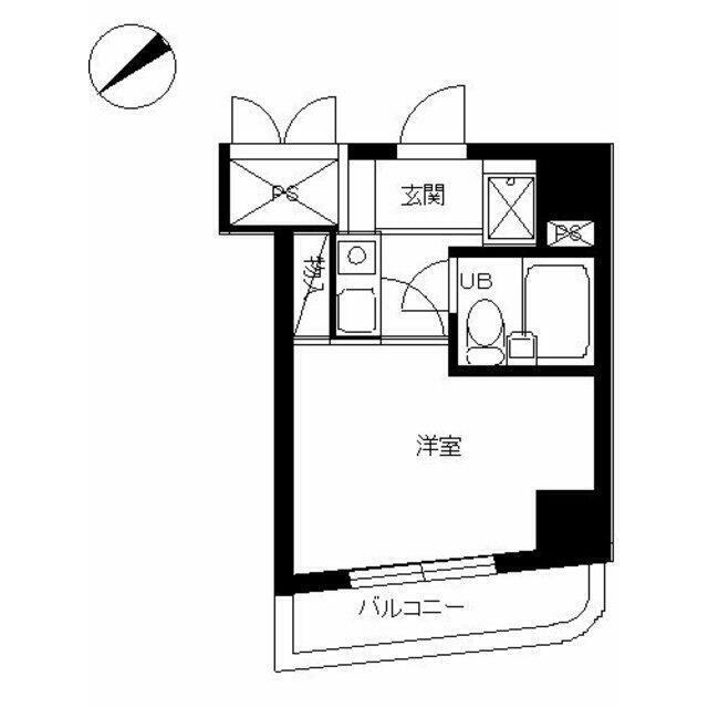 スカイコート川崎第8(1K/3階)の間取り写真