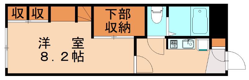 レオパレス早良II(1K/1階)の間取り写真