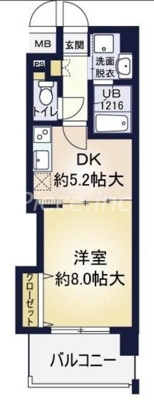 ア・ミュゼ新大阪(1DK/6階)の間取り写真
