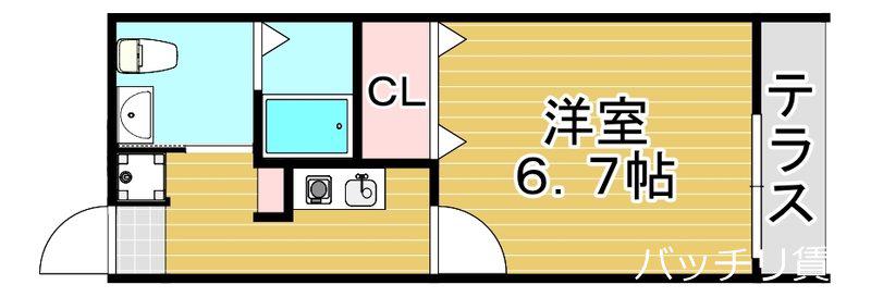 CASAMENTO CINTA(1K/1階)の間取り写真