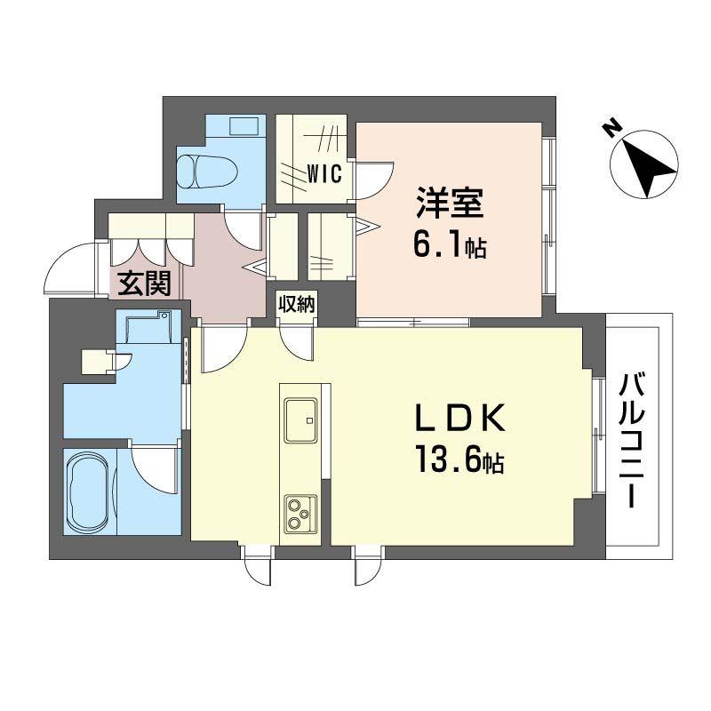 アミコート東山(1LDK/2階)の間取り写真