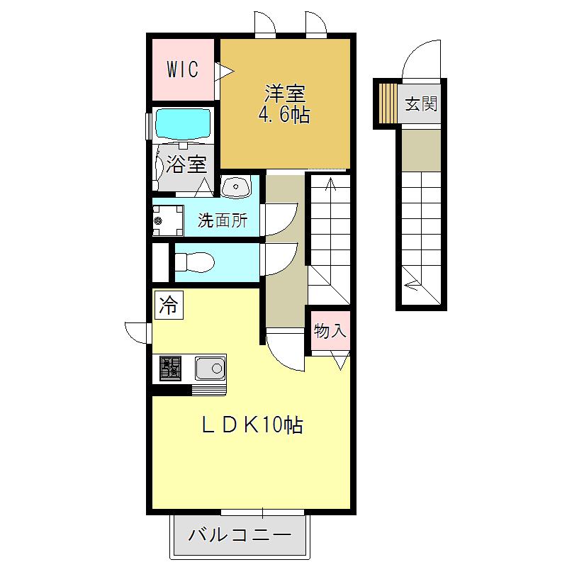 アトリオ・フランC棟(1LDK/2階)の間取り写真