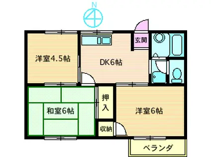 石川ハイツ(3DK/2階)の間取り写真