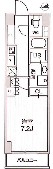 四谷坂町レジデンス(1K/4階)の間取り写真
