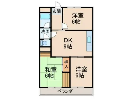 グランメール黒田(3DK/1階)の間取り写真