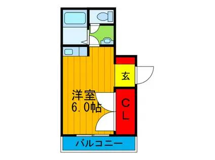 三熊ハイツ渚7号(ワンルーム/3階)の間取り写真