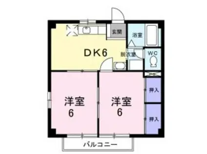 サニーハイツ別府(2DK/2階)の間取り写真