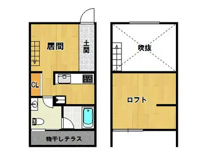 ORTUS AKAMATSU(ワンルーム/1階)の間取り写真