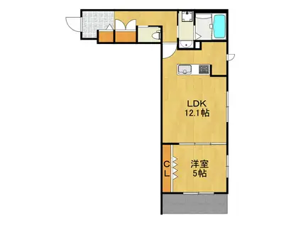 WAINOIE(1LDK/1階)の間取り写真