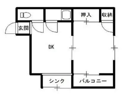 パレス武蔵野5(1DK/3階)の間取り写真