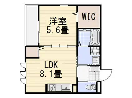リーフルカ・ケイ(1LDK/1階)の間取り写真