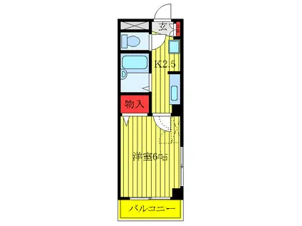 ＪＲ京浜東北線 東十条駅 徒歩3分 5階建 築20年(1K/5階)の間取り写真