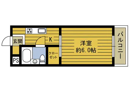 第二上野ハイツ(1K/1階)の間取り写真