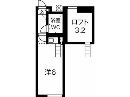 ロッヂ金沢八景(ワンルーム/1階)の間取り写真