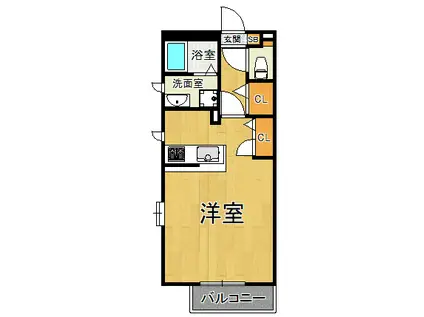 DAIKENN武庫之荘ポルタ(ワンルーム/2階)の間取り写真