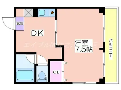 JJBASE西加賀屋(1DK/4階)の間取り写真