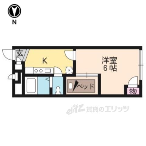 レオパレスクリエイティブAGE(1K/1階)の間取り写真