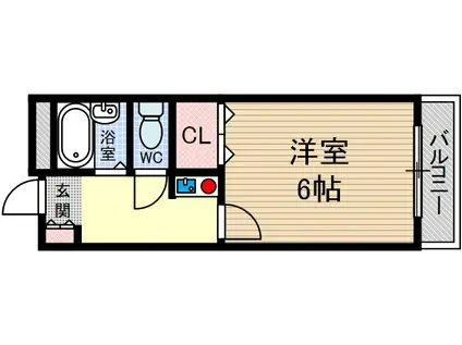 サンピア南茨木(1K/1階)の間取り写真