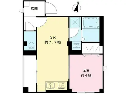 エミル新宿(1DK/2階)の間取り写真
