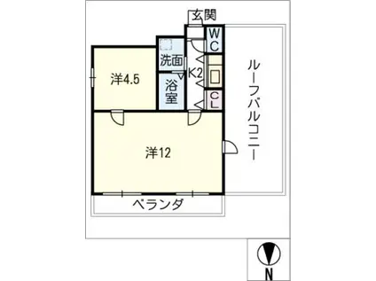プレズ名古屋田代II(2K/3階)の間取り写真