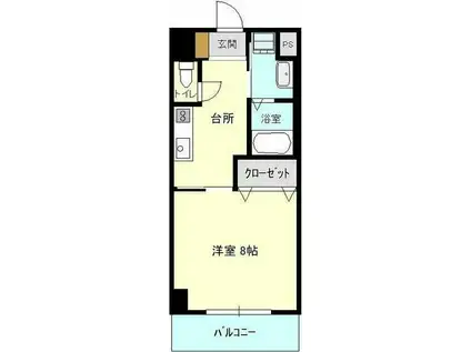 フルリール松浦II(1K/3階)の間取り写真