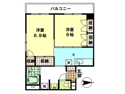 パストラル成増(2K/3階)の間取り写真