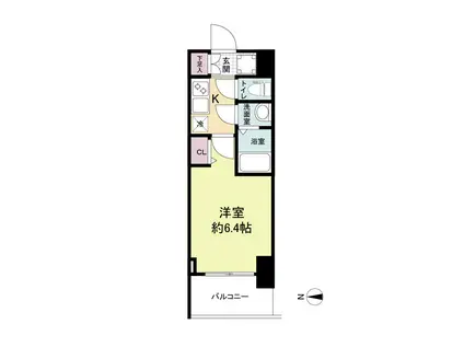 WORVE大阪本町(1K/3階)の間取り写真