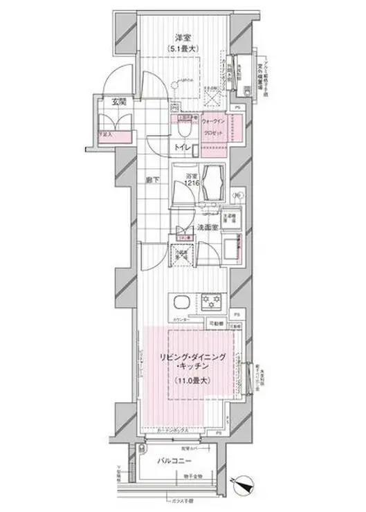 ブランズ麻布十番 6階階 間取り