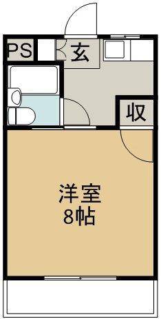 ファーストインK1(1K/3階)の間取り写真
