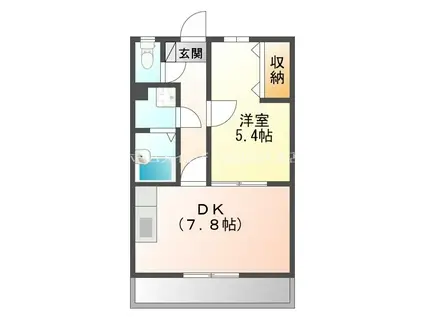 ガーデンコート平松AP(1DK/2階)の間取り写真