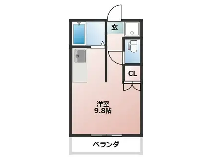 YKハウス小仲台(ワンルーム/1階)の間取り写真